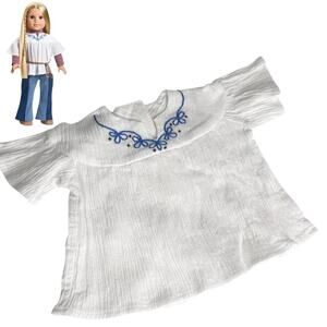 American Girl Doll Julie Top Meet Outfit 1st Ed White Bell Sleeve Tunic Blouse